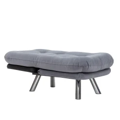 Fauteuil convertible banquette gris orage pieds chromés CUSCO