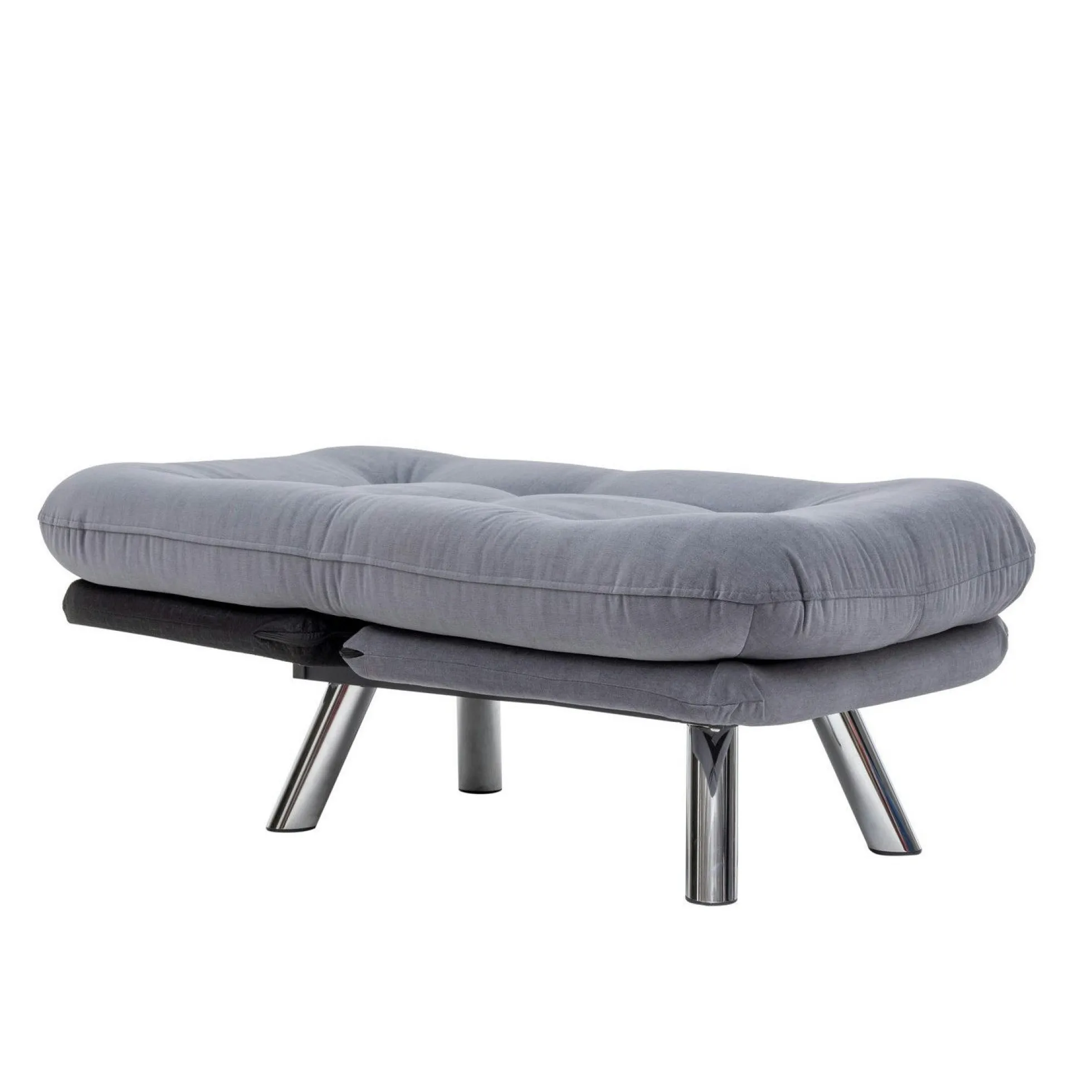 Fauteuil convertible banquette gris orage pieds chromés CUSCO
