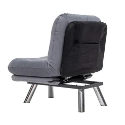 Fauteuil convertible banquette gris orage pieds chromés CUSCO