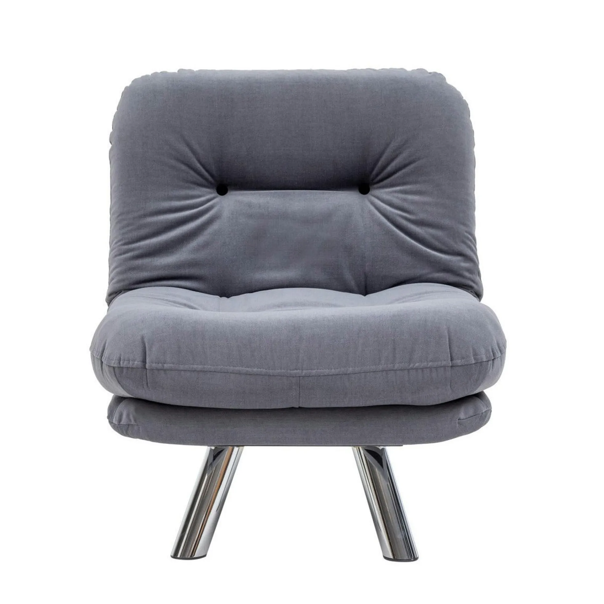 Fauteuil convertible banquette gris orage pieds chromés CUSCO