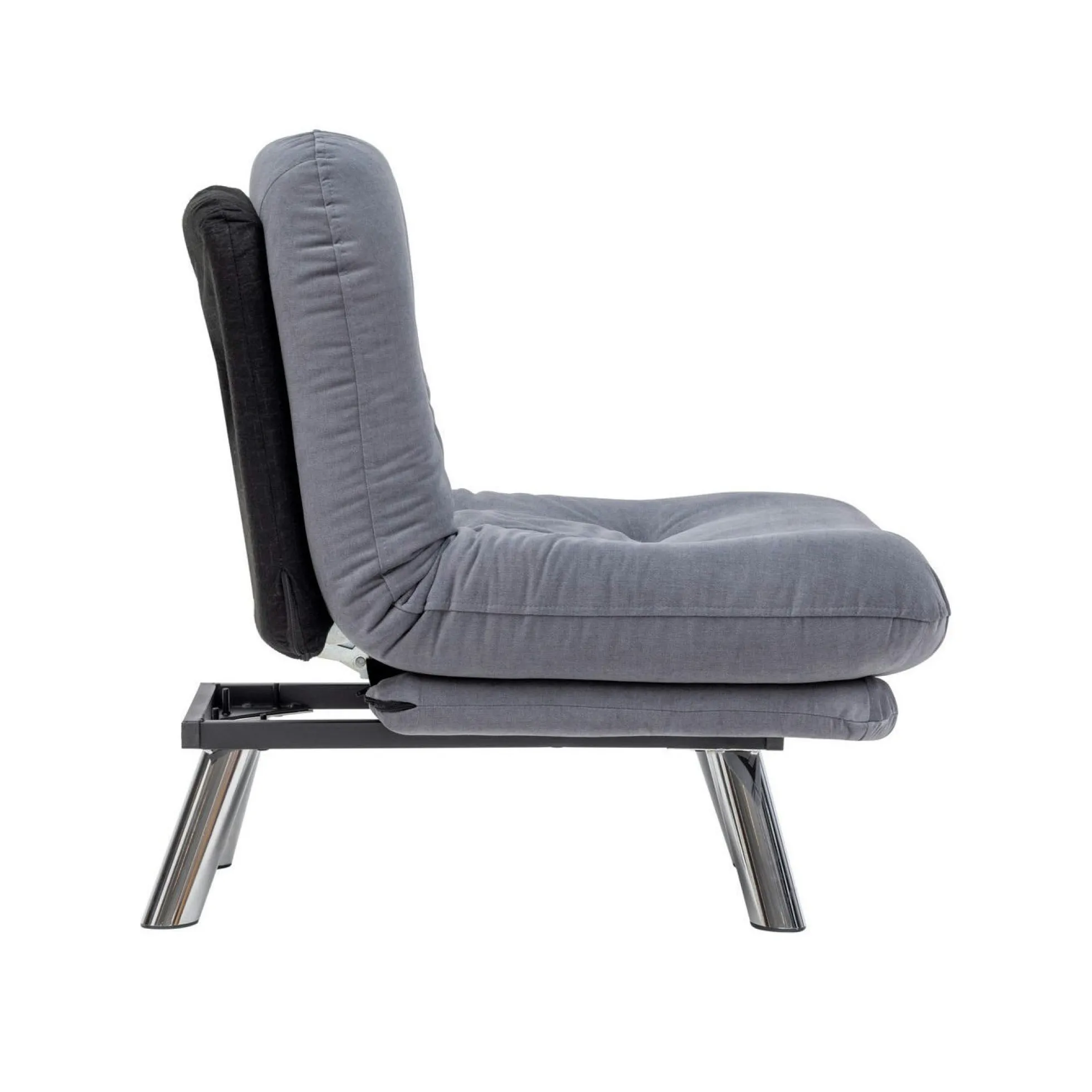 Fauteuil convertible banquette gris orage pieds chromés CUSCO
