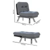 Fauteuil convertible banquette marron pieds chromés CUSCO