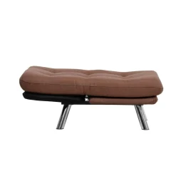 Fauteuil convertible banquette marron pieds chromés CUSCO