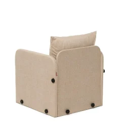 Fauteuil convertible beige lin 1 place couchage 200 cm ORURO
