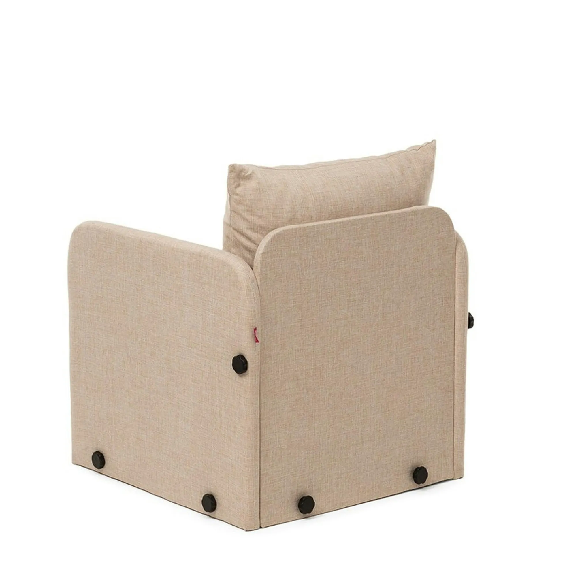 Fauteuil convertible beige lin 1 place couchage 200 cm ORURO