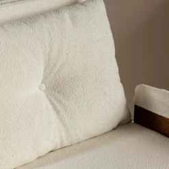 Fauteuil convertible blanc bouclette 1 place couchage 190 cm LOJA