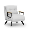 Fauteuil convertible blanc bouclette 1 place 175 cm MODI