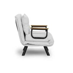 Fauteuil convertible blanc bouclette 1 place 175 cm MODI