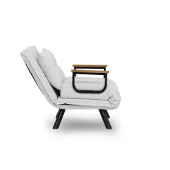 Fauteuil convertible blanc bouclette 1 place 175 cm MODI
