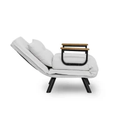 Fauteuil convertible blanc bouclette 1 place 175 cm MODI