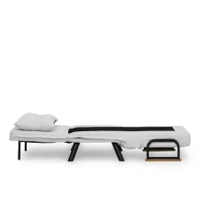 Fauteuil convertible blanc bouclette 1 place 175 cm MODI