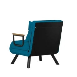 Fauteuil convertible bleu canard - coussin assorti MODI
