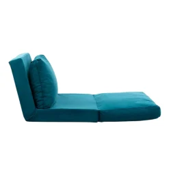 Fauteuil convertible bleu canard - tissu MODI