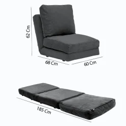 Fauteuil convertible bleu canard - tissu MODI