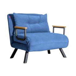 Fauteuil convertible bleu - coussin assorti MODI