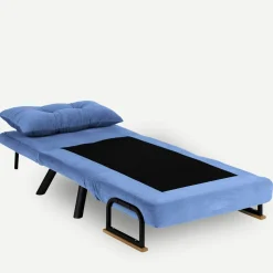 Fauteuil convertible bleu - coussin assorti MODI