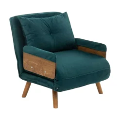 Fauteuil convertible bleu lagon 1 place couchage 190 cm LOJA