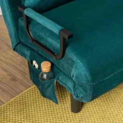 Fauteuil convertible bleu lagon couchage 175 cm IBARRA
