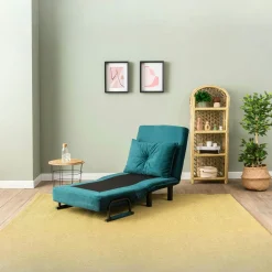 Fauteuil convertible bleu lagon couchage 175 cm IBARRA