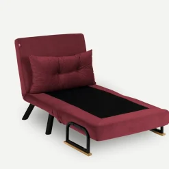 Fauteuil convertible bordeaux - coussin assorti MODI