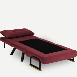 Fauteuil convertible bordeaux - coussin assorti MODI