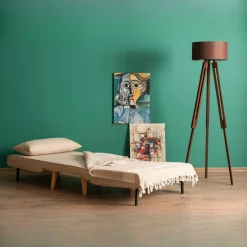 Fauteuil convertible écru, couchage 180 cm COPALA