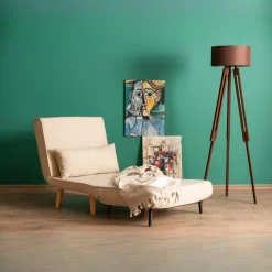 Fauteuil convertible écru, couchage 180 cm COPALA
