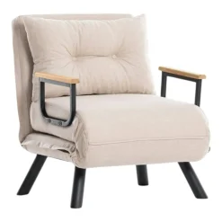 Fauteuil convertible écru 1 place couchage 175 cm MODI