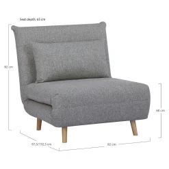 Fauteuil convertible gris BERLIN