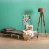 Fauteuil convertible gris chiné, couchage 180 cm COPALA