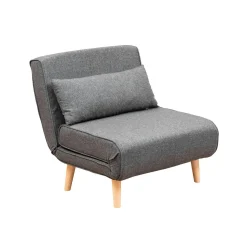 Fauteuil convertible gris chiné, couchage 180 cm COPALA