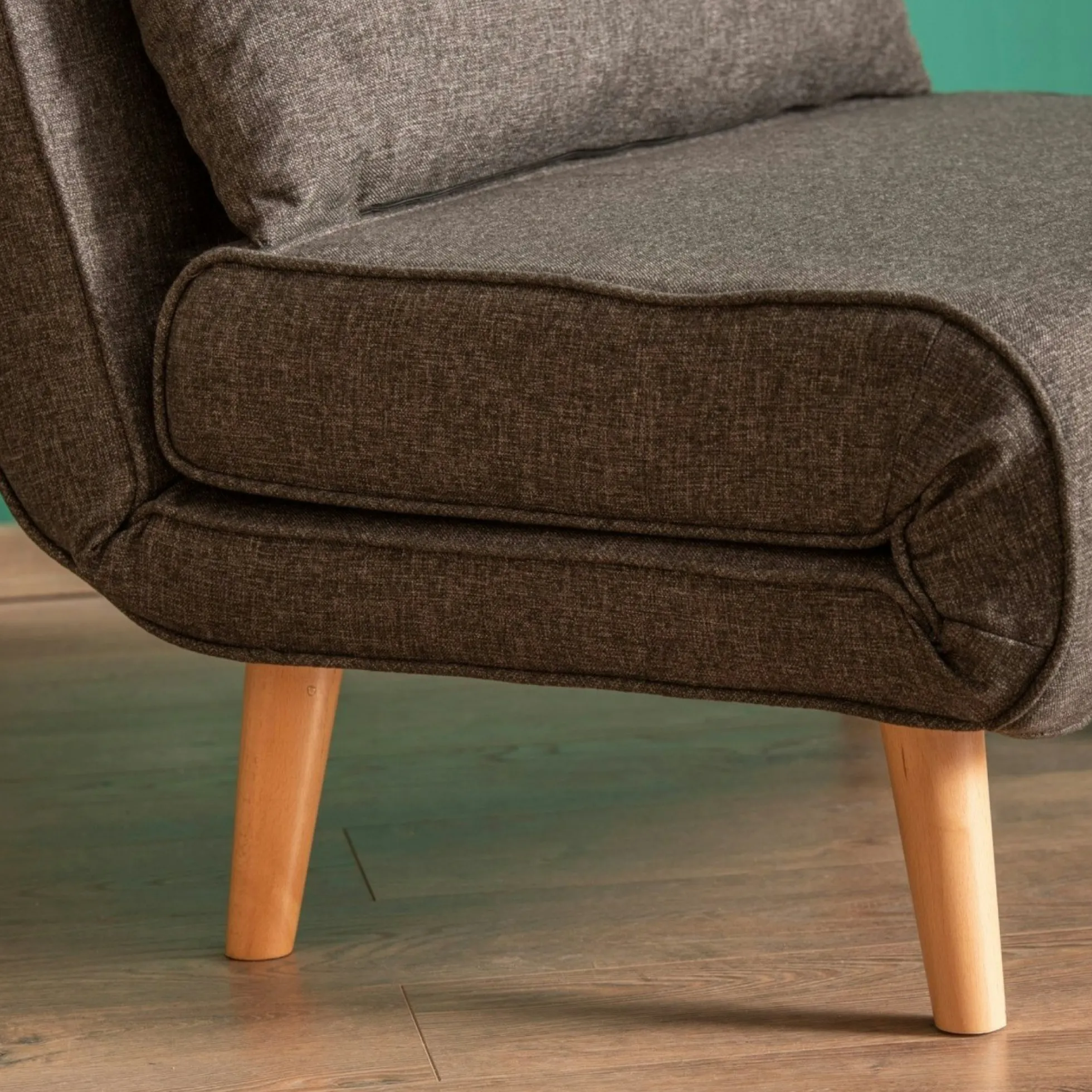 Fauteuil convertible gris chiné, couchage 180 cm COPALA