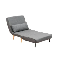 Fauteuil convertible gris chiné, couchage 180 cm COPALA