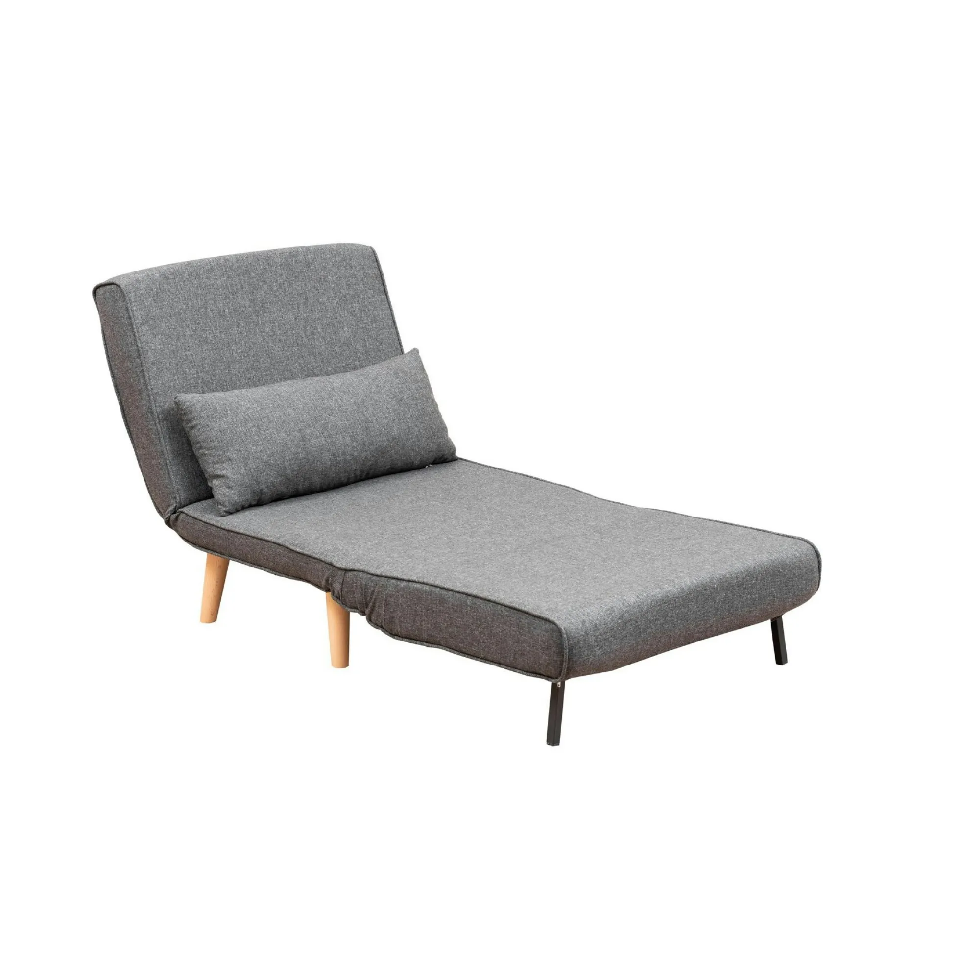 Fauteuil convertible gris chiné, couchage 180 cm COPALA