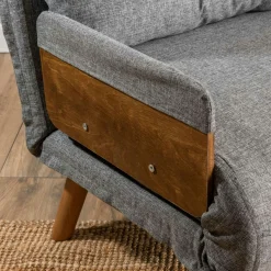 Fauteuil convertible gris chiné 1 place couchage 190 cm LOJA