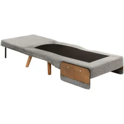 Fauteuil convertible gris chiné 1 place couchage 190 cm LOJA