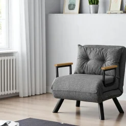 Fauteuil convertible gris clair - coussin assorti MODI