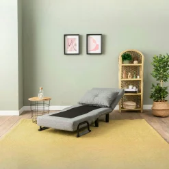 Fauteuil convertible gris clair couchage 175 cm IBARRA