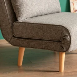 Fauteuil convertible gris clair chiné, couchage 180 cm COPALA