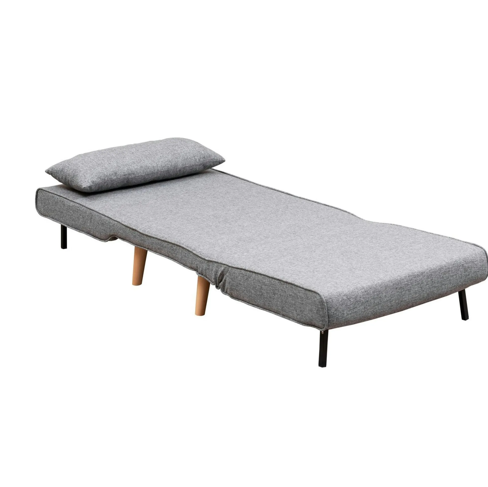Fauteuil convertible gris clair chiné, couchage 180 cm COPALA