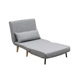 Fauteuil convertible gris clair chiné, couchage 180 cm COPALA