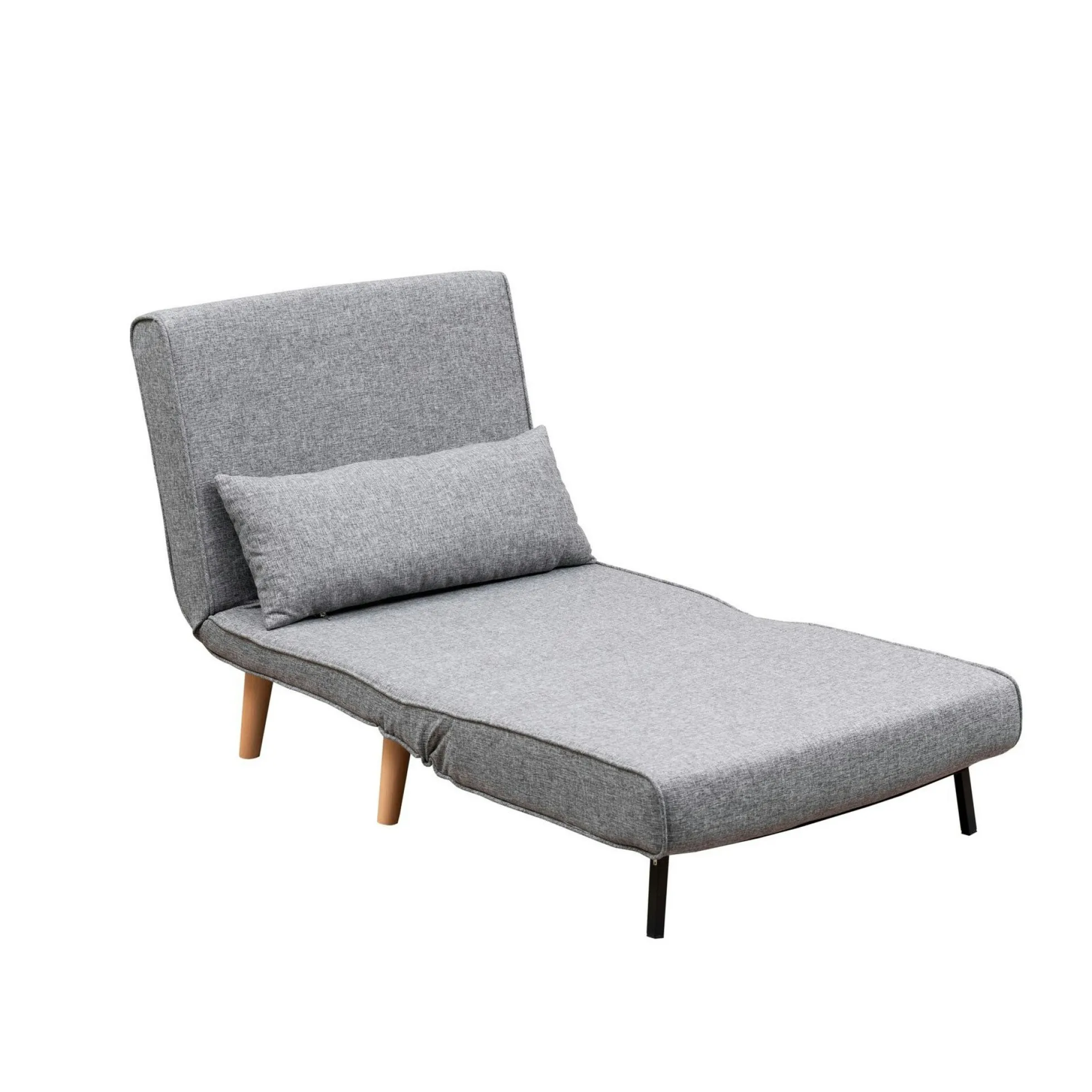 Fauteuil convertible gris clair chiné, couchage 180 cm COPALA
