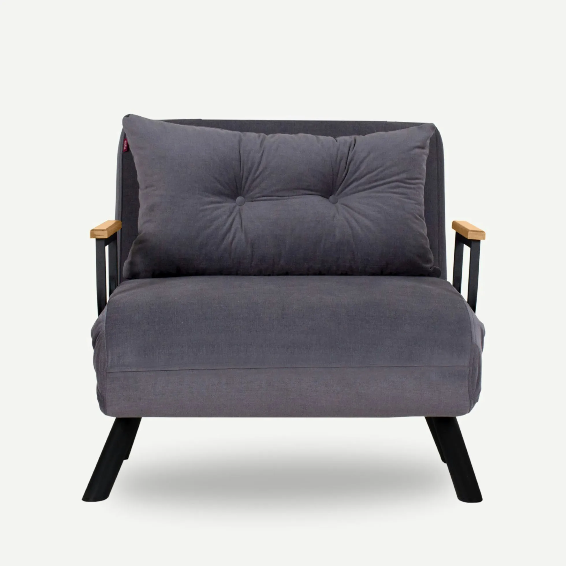 Fauteuil convertible gris - coussin assorti MODI