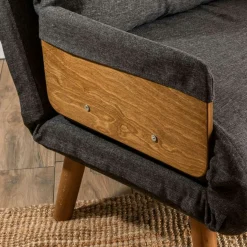Fauteuil convertible gris foncé 1 place couchage 190 cm LOJA