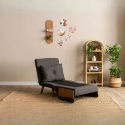 Fauteuil convertible gris foncé 1 place couchage 190 cm LOJA