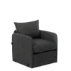 Fauteuil convertible gris foncé lin couchage 200 cm ORURO