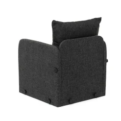 Fauteuil convertible gris foncé lin couchage 200 cm ORURO