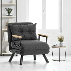 Fauteuil convertible gris foncé - coussin assorti MODI