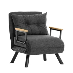Fauteuil convertible gris foncé - coussin assorti MODI