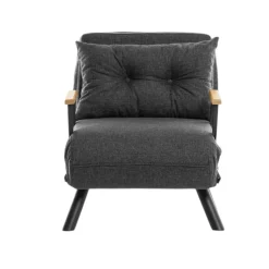 Fauteuil convertible gris foncé - coussin assorti MODI